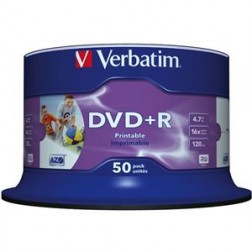 Verbatim DVD+R 50er Spindel Ink-Jet bedruckbar 43512 - 2247