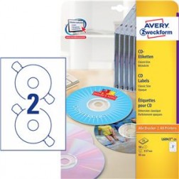 Zweckform l6043-25 Etikett-CD 117mm ø weiß 25 Blatt 50 Etiketten Rand rundum - E-4004182060438  