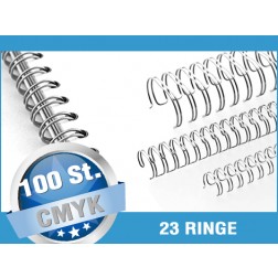 Metallspiralen silber  2:1 / 23 Schlaufen, Gr. 4 - 1/4", 6,4mm, für ca. 40 Blatt 80g/m², 100 Stück
